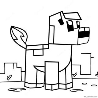 Pagina Para Colorear De Un Perro Lindo De Minecraft 15360-12868