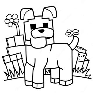 Pagina Para Colorear De Un Perro Lindo De Minecraft 15360-13009