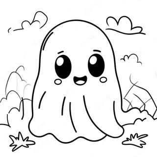 Pagina Para Colorear De Un Fantasma Kawaii Espeluznante 1551-1240