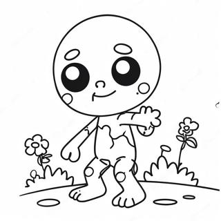 Pagina Para Colorear De Un Zombie Kawaii Lindo 1552-1242