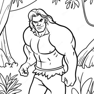 Pagina Para Colorear De La Aventura En La Jungla De Tarzan 15590-13190