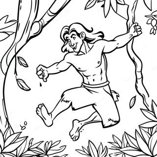 Pagina Para Colorear De Tarzan Balanceandose En Lianas 15591-13193