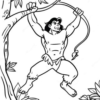 Pagina Para Colorear De Tarzan Balanceandose En Lianas 15591-13194