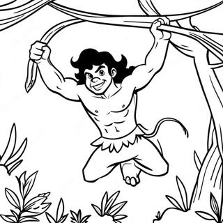 Pagina Para Colorear De Tarzan Balanceandose En Lianas 15591-13195