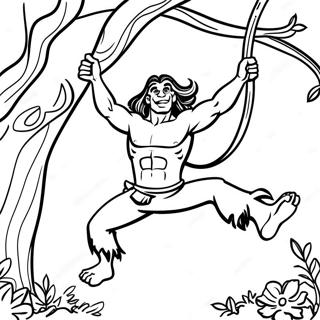 Pagina Para Colorear De Tarzan Balanceandose En Lianas 15591-13196