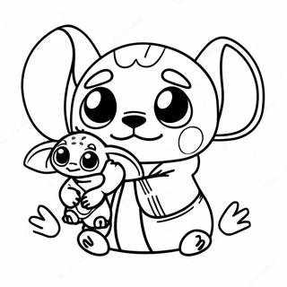 Stitch Y Baby Yoda Páginas Para Colorear