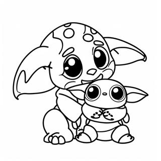 Pagina Para Colorear De Stitch Y Baby Yoda 15660-13248