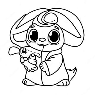 Pagina Para Colorear De Stitch Y Baby Yoda 15661-13250