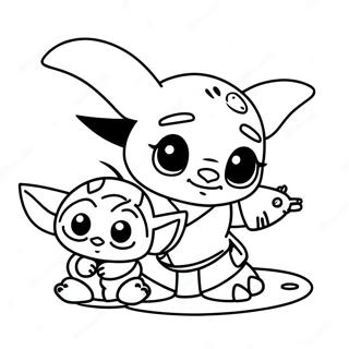 Pagina Para Colorear De Stitch Y Baby Yoda 15661-13251