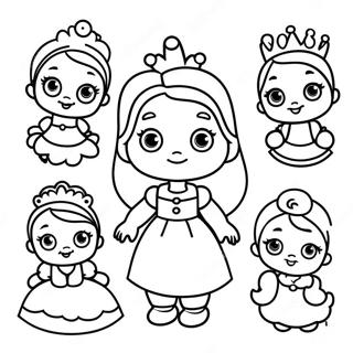 Pagina Para Colorear De Adorables Princesas Disney Bebes 1572-1260