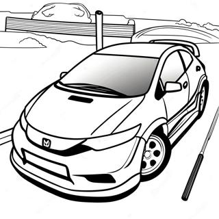 Pagina Para Colorear Del Deportivo Honda Civic De Carreras 15922-13452