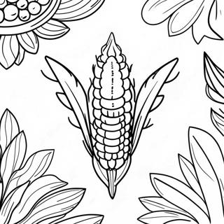 Pagina Para Colorear Del Emblema De Ffa Con Maiz 16002-13514