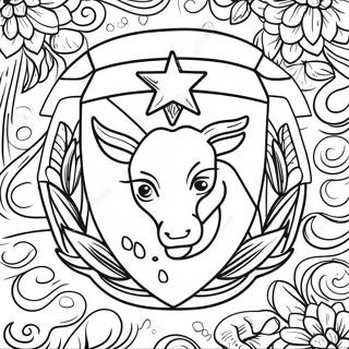 Pagina Para Colorear Del Emblema De Ffa Con Maiz 16002-13515
