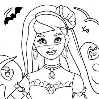 Barbie Halloween Páginas Para Colorear