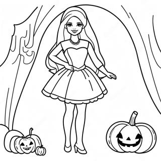 Pagina Para Colorear De Barbie Halloween 16051-13551