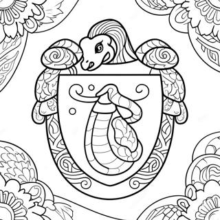 Pagina Para Colorear Del Emblema De La Serpiente Slytherin 16072-13569