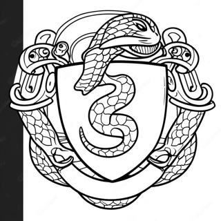 Pagina Para Colorear Del Emblema De La Serpiente Slytherin 16072-13570