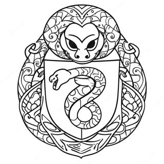 Pagina Para Colorear Del Emblema De La Serpiente Slytherin 16072-13572