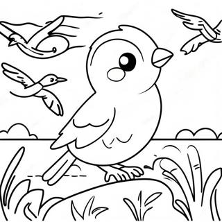 Pagina Para Colorear Migracion De Aves Coloridas 16262-13722