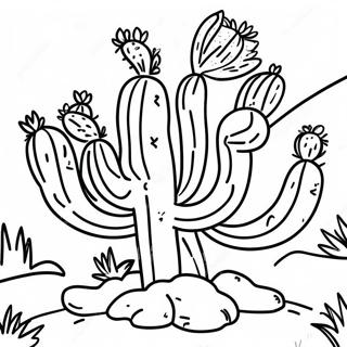 Pagina Para Colorear Cactus Colorido De Arizona 16282-13738