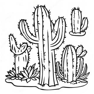 Pagina Para Colorear Cactus Colorido De Arizona 16282-13739