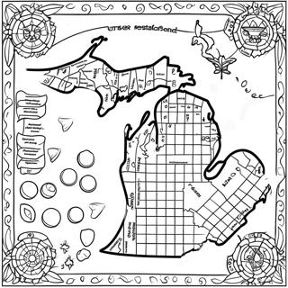 Pagina Para Colorear Mapa Del Estado De Michigan 16301-13750