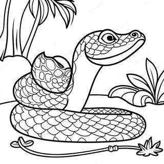 Pagina Para Colorear Anaconda Realista En La Jungla 16332-13777