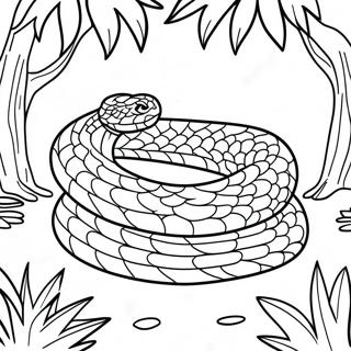 Pagina Para Colorear Anaconda Realista En La Jungla 16332-13778