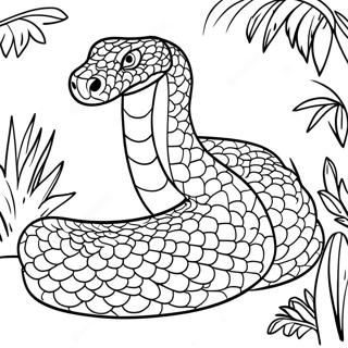 Pagina Para Colorear Anaconda Realista En La Jungla 16332-13779