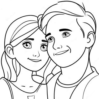 Pagina Para Colorear De Un Adorable Novio Y Novia 16352-13793