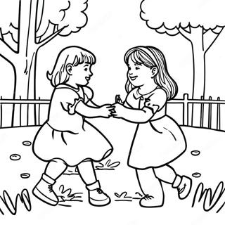 Pagina Para Colorear De Trinity Y Madison Jugando En El Parque 16483-13889