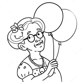 Pagina Para Colorear De Dulce Abuela Con Globos 16603-13985