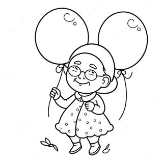 Pagina Para Colorear De Dulce Abuela Con Globos 16603-13986