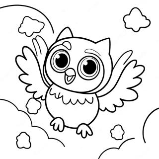 Pagina Para Colorear De Owlette Volando En El Cielo Nocturno 16673-14043