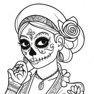 Chica Calavera De Azúcar Gangsta Páginas Para Colorear