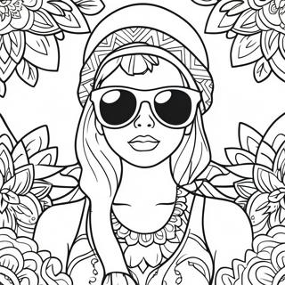 Pagina Para Colorear De Chica Calavera De Azucar Gangsta Cool Con Gafas De Sol 16693-14057