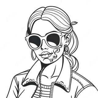 Pagina Para Colorear De Chica Calavera De Azucar Gangsta Cool Con Gafas De Sol 16693-14059