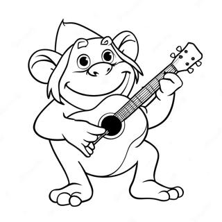 Pagina Para Colorear De Floyd El Troll Tocando La Guitarra 16703-14066