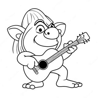 Pagina Para Colorear De Floyd El Troll Tocando La Guitarra 16703-14067