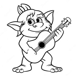 Pagina Para Colorear De Floyd El Troll Tocando La Guitarra 16703-14068