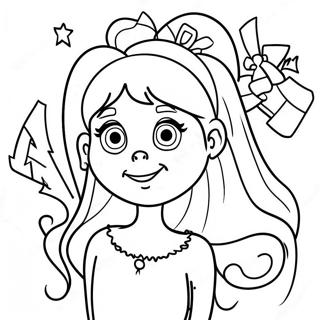 Pagina Para Colorear De Cindy Lou Who Con Arbol De Navidad 16743-14097