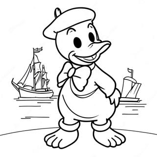 Pagina Para Colorear De Pato Donald En Un Traje De Marinero 1682-1345