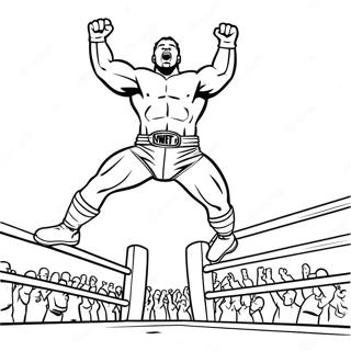 Pagina Para Colorear De Luchador De Wwe Saltando Sobre Oponente 16983-14297