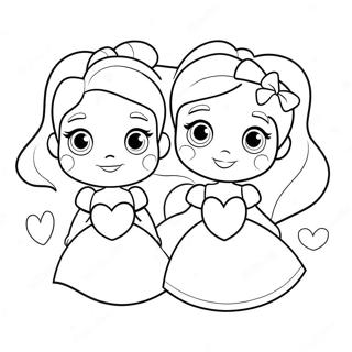 Pagina Para Colorear De Princesas De Disney Lindas Con Corazones 17014-14315