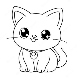 Pagina Para Colorear De Un Adorable Gato Anime Kawaii 1712-1371