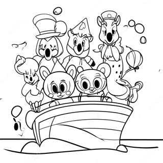 Pagina Para Colorear De Personajes Magicos De Disney En Un Crucero 17194-14458