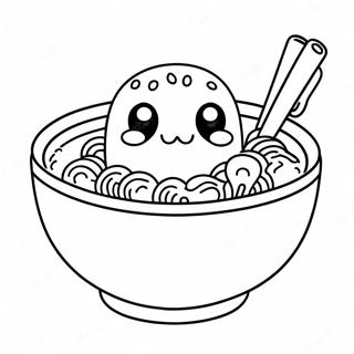 Pagina Para Colorear De Un Ramen De Dibujos Animados Lindo 17244-14497