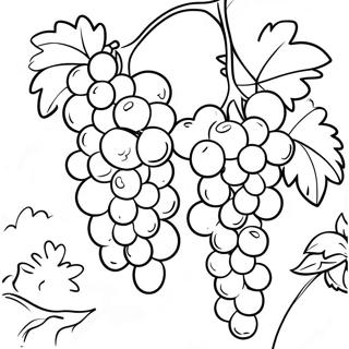 Pagina Para Colorear De Uvas Jugosas En Un Vinedo 17325-14555