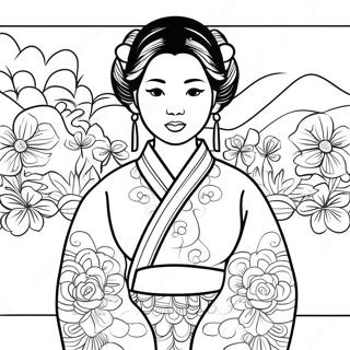 Pagina Para Colorear Del Hanbok Tradicional Coreano 17405-14617