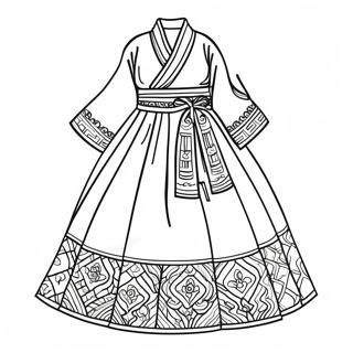 Pagina Para Colorear Del Hanbok Tradicional Coreano 17405-14618